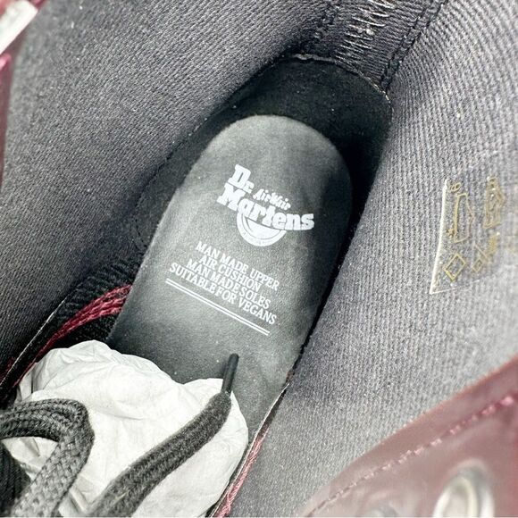 Dr‎ Martens Cherry Red Vegan 101 Mid Boots Sz Men’s 4 Women’s 5 New - Picture 10 of 16